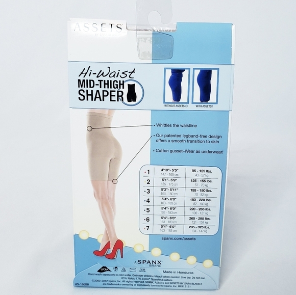 NWT Spanx Assets Hi Waist Mid Thigh Shaper Nude Shapewear 2 - Picture 4 of 5
